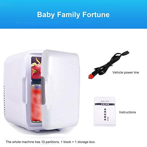 FHJZXDGHNXFGH Home Mini-koelkast, 4 liter, dubbel gebruik, lage noise-koelkast, auto, vriezer, thermische warmte, bewaardoos, koude ijsbox - Afbeelding 5