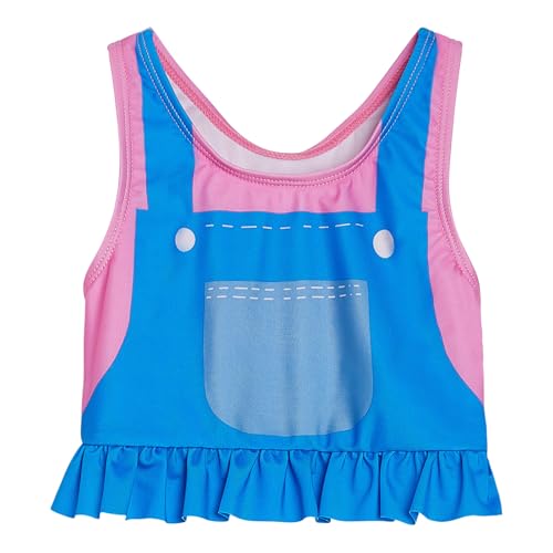 Image of Ms. Rachel Racerback UPF 50+ Peplum Tankini Top and Bikini Bottom Swim Set Infant to Little Kid Sizes (12 Months - 5)