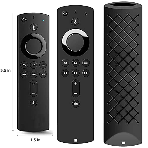 Covers for All-New Alexa Voice Remote for Fire TV Stick 4K, Fire TV Stick (2nd Gen), Fire TV (3rd Gen) Shockproof Protective Silicone Case - Black