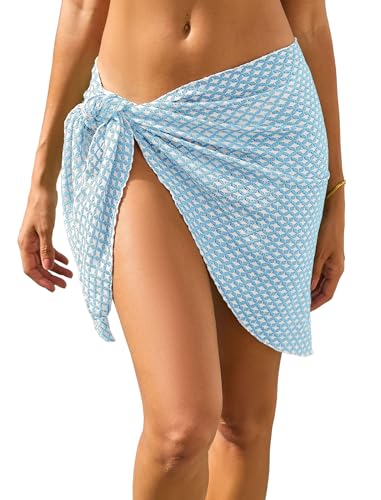 Image of ZAFUL Women Beach Sarong Bathing Suit Wrap Skirt Textured Bikini Swimsuit Cover Ups for Swimwear
