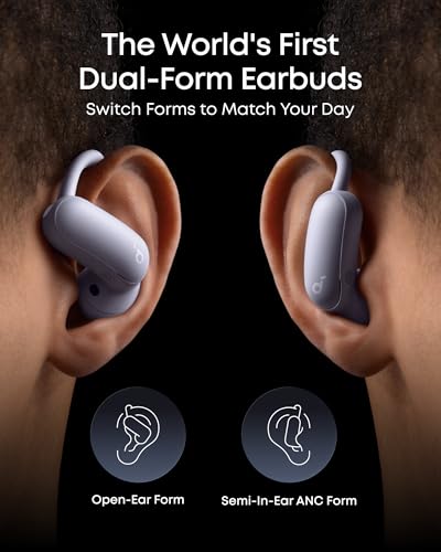 Image of Soundcore AeroFit 2 Pro by Anker, Open-Ear and Active Noise Cancellation Modes, Hi-Res Open Ear Headphones for Commute,Office,Fitness, LDAC, 4-Mic AI Clear Calls, 34H, IP55, Wireless Bluetooth Earbuds