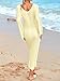 Saodimallsu Womens Crochet Maxi Dress Bell Long Sleeve Sexy V Neck Bodycon Backless Knit Dresses Beach Swim Cover Up Beige