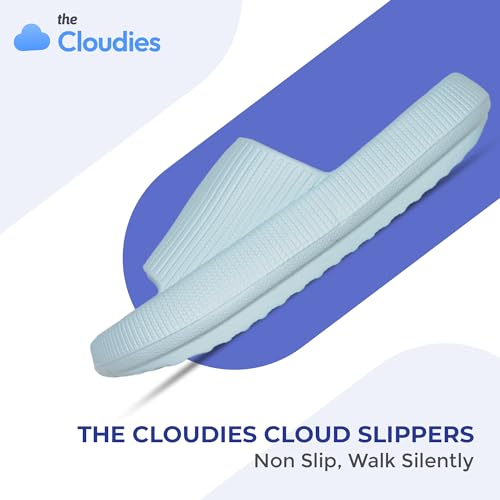 Image of Cloud Slides For Women And Men - Comfy Non Slip Indoors Slippers For Shower Spa Pool College Outdoors Slides - Soft And Cozy Open Toe House Sandals Thick Soles