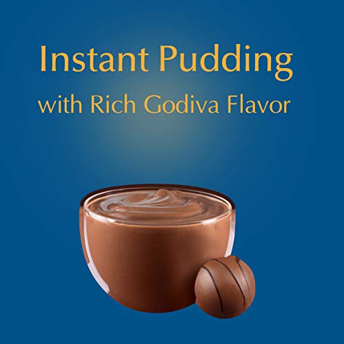 Godiva Chocolate Instant Pudding Mix, 3.7 oz Box (Pack of 14)