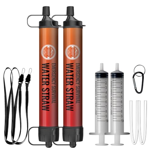 Water Filter Straw, Personal Water Filtration System(2PCS)