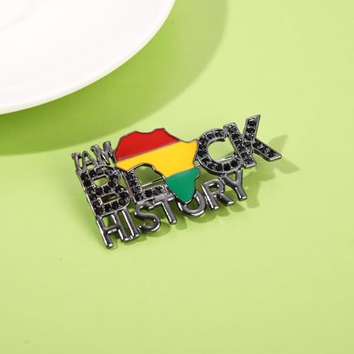 Image of African Brooches for Women Juneteenth Brooch Pins Enamel Black History Africa Map Brooches Black Queen Power Fist Lapel Pins Black History Month Juneteenth African Jewelry Accessories Outfits Party Favors Gifts