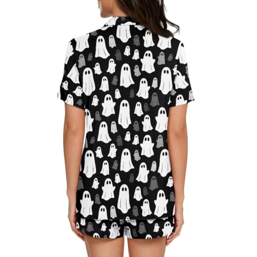 Image of Women's Short Sleeve Sleepwear Pajamas Nightwear with Pockets | skin-friendly breathable material resists pilling fading and deformation after repeated washing