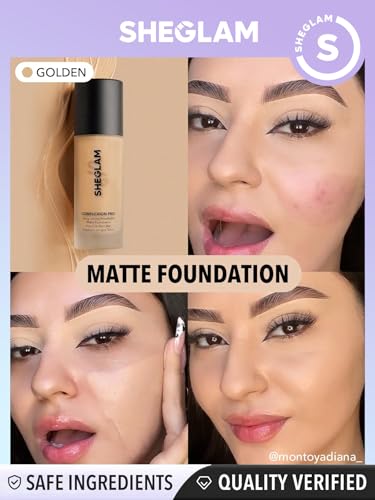 SHEGLAM Full Coverage Foundation Makeup Long Lasting Waterproof Matte Dewy Liquid Foundation - Golden - Image 3