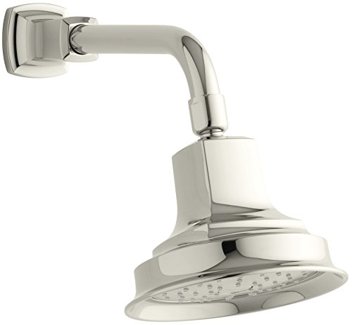 KOHLER 45410-SN Margaux Single Function Wall Mount Showerhead with Katalyst Air Induction Spray, 2.0 GPM, Vibrant Polished Nickel