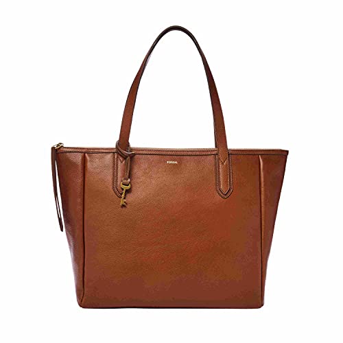 Fossil Women's Sydney Leather Tote Bag Purse Handbag, Med Brown