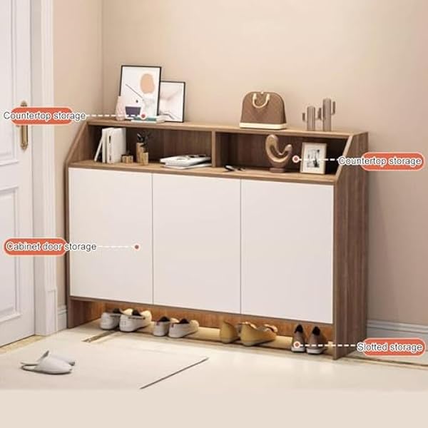 Schoenenkast, Moderne Schoenenopbergkast, Schoenenrek Opbergkast Voor Entree, Met Verstelbare Planken, Grote Capaciteit Houten Schoenenrek Organisator Opbergkasten, Voor Slaapkamer Hal Woonkamer (Col