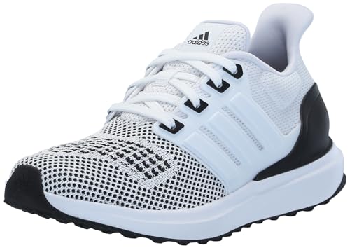adidas UBounce DNA Sneaker, White/White/Black, 1.5 US Unisex Little Kid
