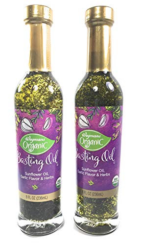 Wegmans Basting Oil, Organic, Garlic and Herb Sunflower Oil 2-Pack