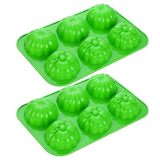 2 Pcs Pumpkin Silicone Mold Fall Silicone Mold 3D Thanksgiving Candy Mold Pumpkin Mold Pumpkin Chocolate Candy Baking Tray Molds Kitchen Cake Decoration Fondant Mold for Thanksgiving, Green