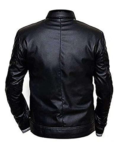 Ghost Designer stylish Rider Men Black Faux PU Leather Jacket2