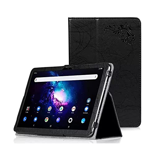 Zshion - Funda para tablet compatible con TCL TABMAX de 10.4 pulgadas, funda plegable de piel sintética con patrón de impresión para TCL TABMAX de 10.4 pulgadas (negro)