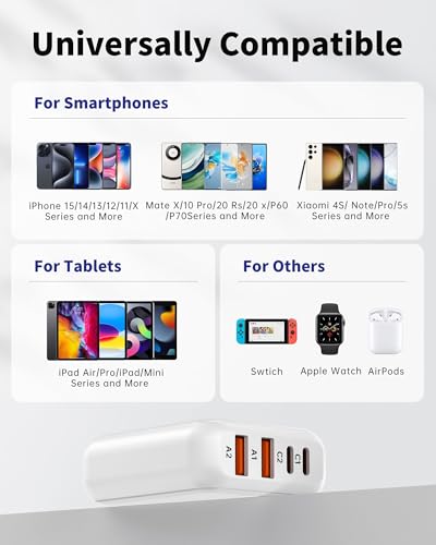 VPSUN USB C Charger 8 Port Block, Fast Charging Station for Multiple Devices,Multiport USB Charging Hub for iPhone,Samsung,Switch,Fan,Speaker,lamp,etc. - Image 9