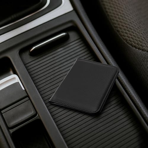 CoBak Kfz Zulassungs Fahrzeugschein Hülle und Versicherungshalter – Magnetverschluss Auto Organizer für das Handschuhfach im, Zubehörtasche für wichtige Dokumente Karten（Carbonfaser Schwarz）