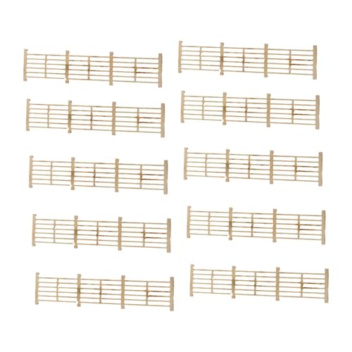 10 Stück Miniaturzaun Modell Modellbahnzaun Figurenmodell Architekturmodell Zaunzubehör Aus Holz Authentische Nachbildung für Hobbyprojekte Geschenkid, Stil D
