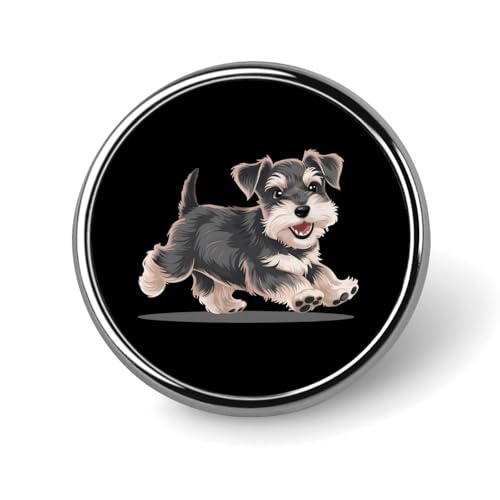 バッジ 円形 徽章 シュナウザー 犬 缶バッジ 胸章 ピンバッチ ボタンブローチ 25mm おしゃれ ネクタイピン コレクション バッグ飾 帽子 胸飾り かばん掛け 工芸品 取付簡単 男女兼用 プレゼント