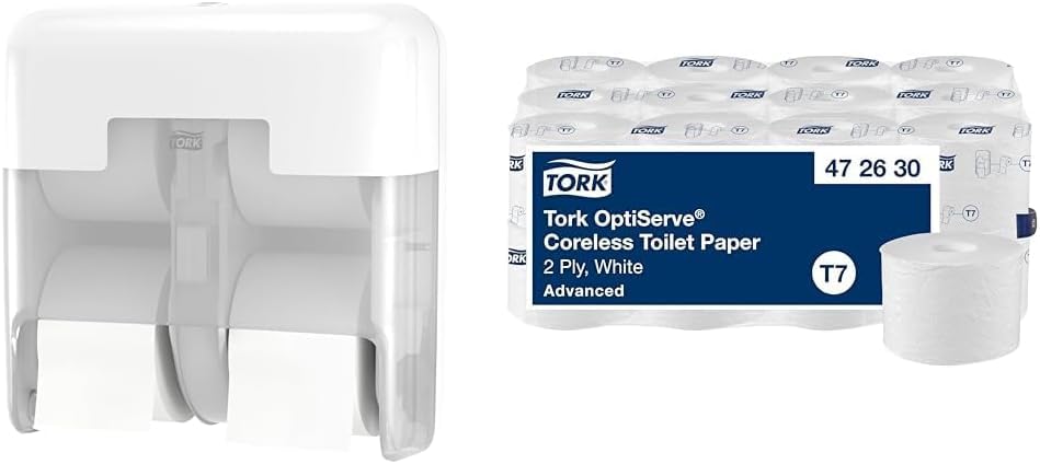 Distributeur 4 rouleaux avec papier toilette sans mandrin double pli