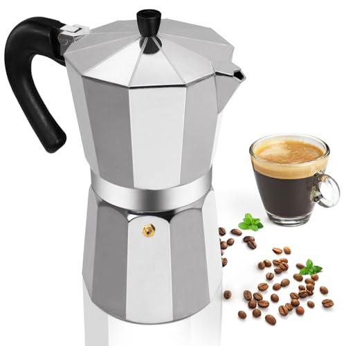 Image of Aluminum 14 Cup 700ml Moka Pot Express Coffee Maker Stovetop Espresso Percolator Coffeemaker Italian Classic Style Brewing Greca Cafe Mocha Machine for Cafeteras Lover Camping Travel and Home Use 24oz