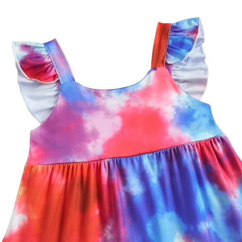 Image of Vieille Toddler Girls Summer Dress Ruffle Casual Beach Sundress 2-8 Years
