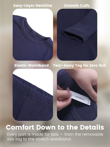 Girls Thermal Underwear Set Base Layer Long Sleeve Top and Pants4