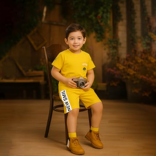 Image of Kidbea Kids Cotton T-Shirt and Shorts Set | Soft Breathable Co-Ord Outfit for Boys | Trendy & Stylish Summer Wear | Boys Clothing Set