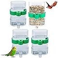 Water Feeders for Birds,Liwein 4 Pack Bird Water Dispenser Automatic Bird Feeder Food Dispenser Pet Feeder Water Cup for Parrots Budgie Cockatiel