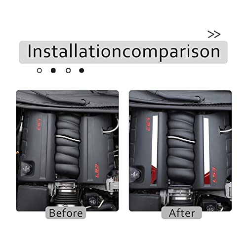 Image of Engine Bay Panel Cover for C6 Corvette 2005-2013, Stainless Steel Rear Engine Cover Guards Protector Splash Shield, Fuse Box Cover (Type D Engine Trim Strip)