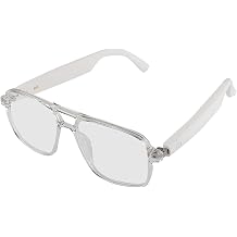 Piluyaa Smart Glasses Bluetooth Audio Sunglasses for Men Women with Dual Stereo Speakers, Open Ear Music &HD Calling, Touch &Voice Assistant, UV ProtectionWhite