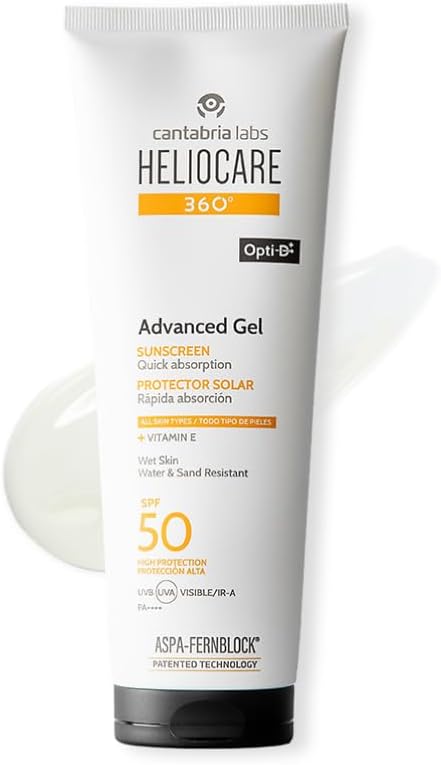 Heliocare Advanced Gel SPF 50 50ml / Lightweight Gel Sunscreen For Face / Daily UVA and UVB Anti-Ageing Sun Protection / Combination, Oily and Normal Skin Types / Matte Finish