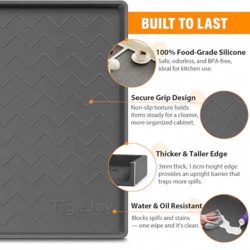 TigeJoy Under Sink Mats for Kitchen Waterproof 34" x 22", Cabinet Liner - Image 3