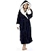 Produktbild Damen Bademantel Bademantel Winter bequem weich warm Kapuzenschal Frottee hohe Absorption Flauschigen Home Service Robe Kleid S-5XL-Blue_XXXL