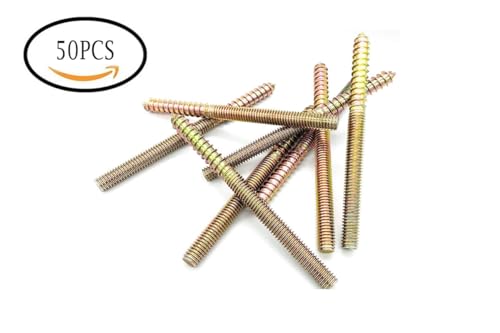 Image of 50PCS 1 /4 * 1-1 /2'' Single Tip Double Ended Tooth Bolt Furniture Hanger Bolt Double Threaded Rod Bolt 38mm Length Self Tapping Screw Furniture Accessories