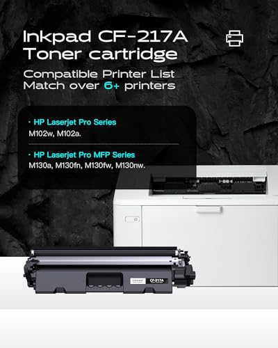 iNKPAD Cartuccia Toner 17A CF217A compatibile con HP 17A CF217A Laserjet Pro MFP M130A M130FN M130FW M130NW M102A M102W (2 nero)