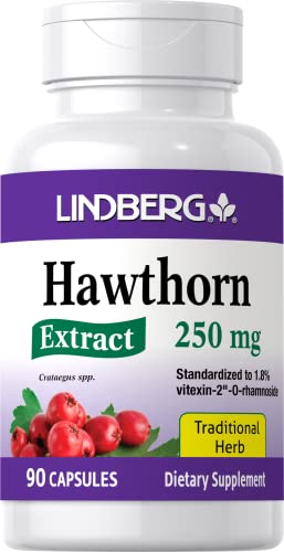 Lindberg Hawthorn Berry Capsules | 250Mg | 90 Capsules | Standardized Extract | Traditional Herb Supplement | Non-Gmo, Gluten Free #TOP7