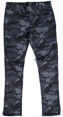 Amazon アンセム Anthem パターンサテンストレッチスキニー L ブラックカモフラ ロングパンツ 通販