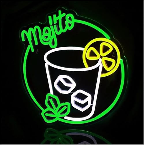 Enseigne Lumineuse Néon Mojito à Intensité Variable Lampe Éclairage LED