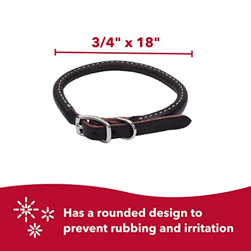 Coastal Pet Circle T Latigo Leather Round Dog Collar - For Small Or Large Dogs - 3/8" X 18" #TOP3