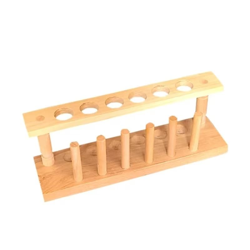 Portaprovette in legno a 6 fori