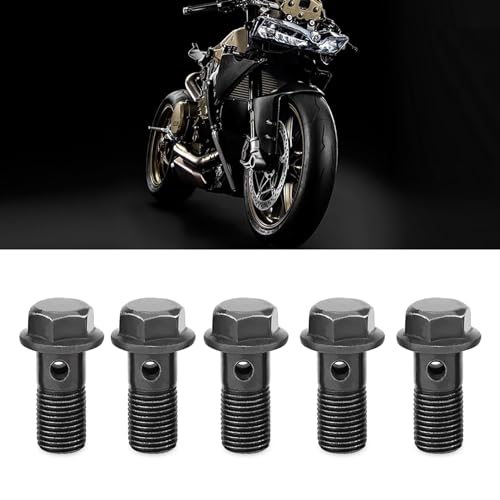 Watris Veiyi 5 Stück M10x1,25mm Bremse Bolzen, Motorrad Bremsschrauben, mit 10 Unterlegscheiben, für Motorräder Hauptbremszylinder