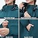 WthGrop Lightweight Long Rain Coat for Women, Waterproof Raincoat with Hood, Packable Rain Jacket Windbreaker, Storage Bag, Sea Blue,XL