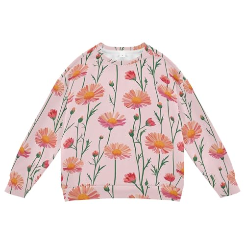 JUNZAN Cute Calendula Pink Kids Boys Hooded Sweatshirt Crewneck Hoodie for Boys Sports 4T