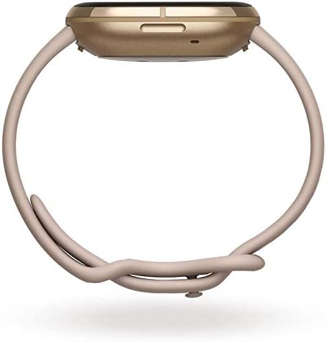 Fitbit Sense Health & Fitness Smartwatch W/GPS, Bluetooth Call/Text, Heart Rate SpO2, ECG, Skin Temperature & Stress Sensing (S & L Bands, 90 Day Premium Included) International Version (White/Gold)