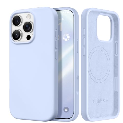 Image of GolbinBox Magnetic for iPhone 16 Pro Max Case, Silicone Cover, Cyan Purple