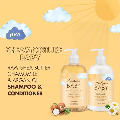 Shea Moisture Baby Care Set – Baby Wash & Shampoo + Baby Conditioner, Delicate Skin & Hair Care, Moisturizer & Detangler for Coily & Curly Hair, 13 Oz Ea (2 Piece Set) - Image 5