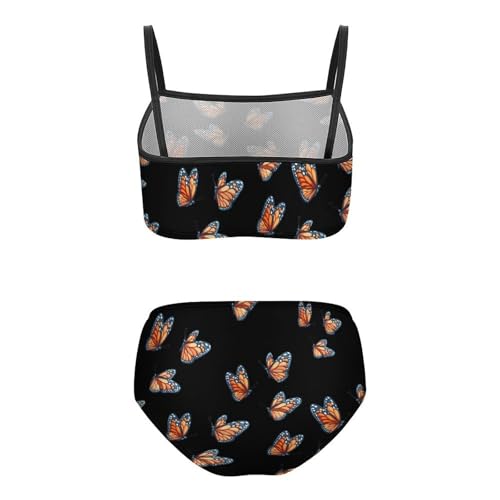 Cute Monarch Butterfly Girls Swimsuits Two Piece Bikini Sets Beach Sport Swimwear Bathing Suit2