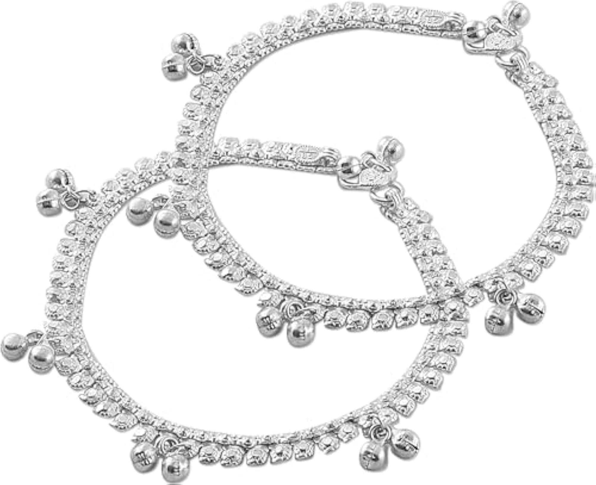 4pc Traditional Alloy Anklet Payal Set for Women, Combo